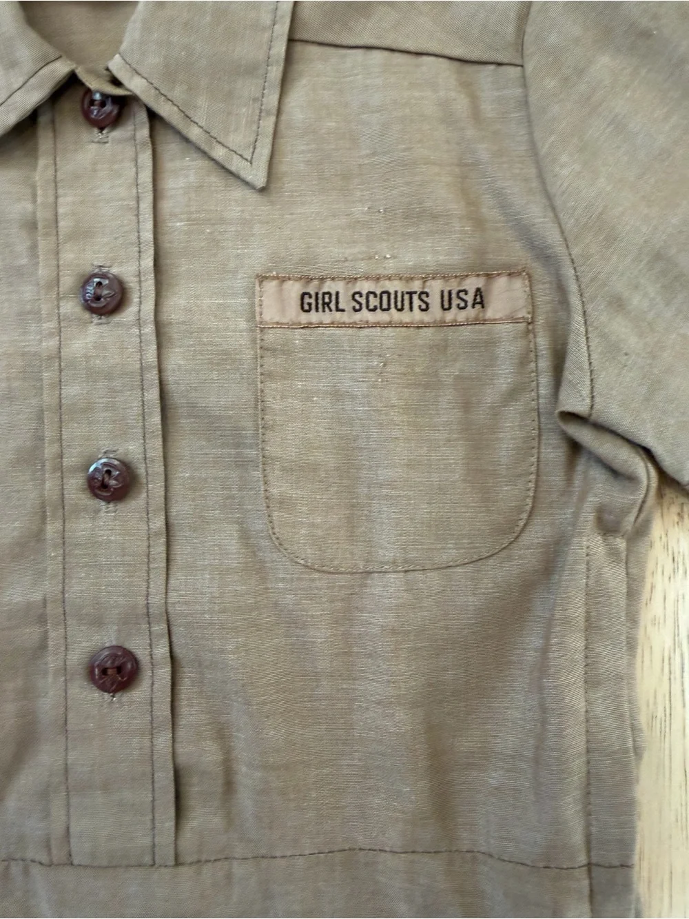 Brown Short-Sleeve Uniform Dress